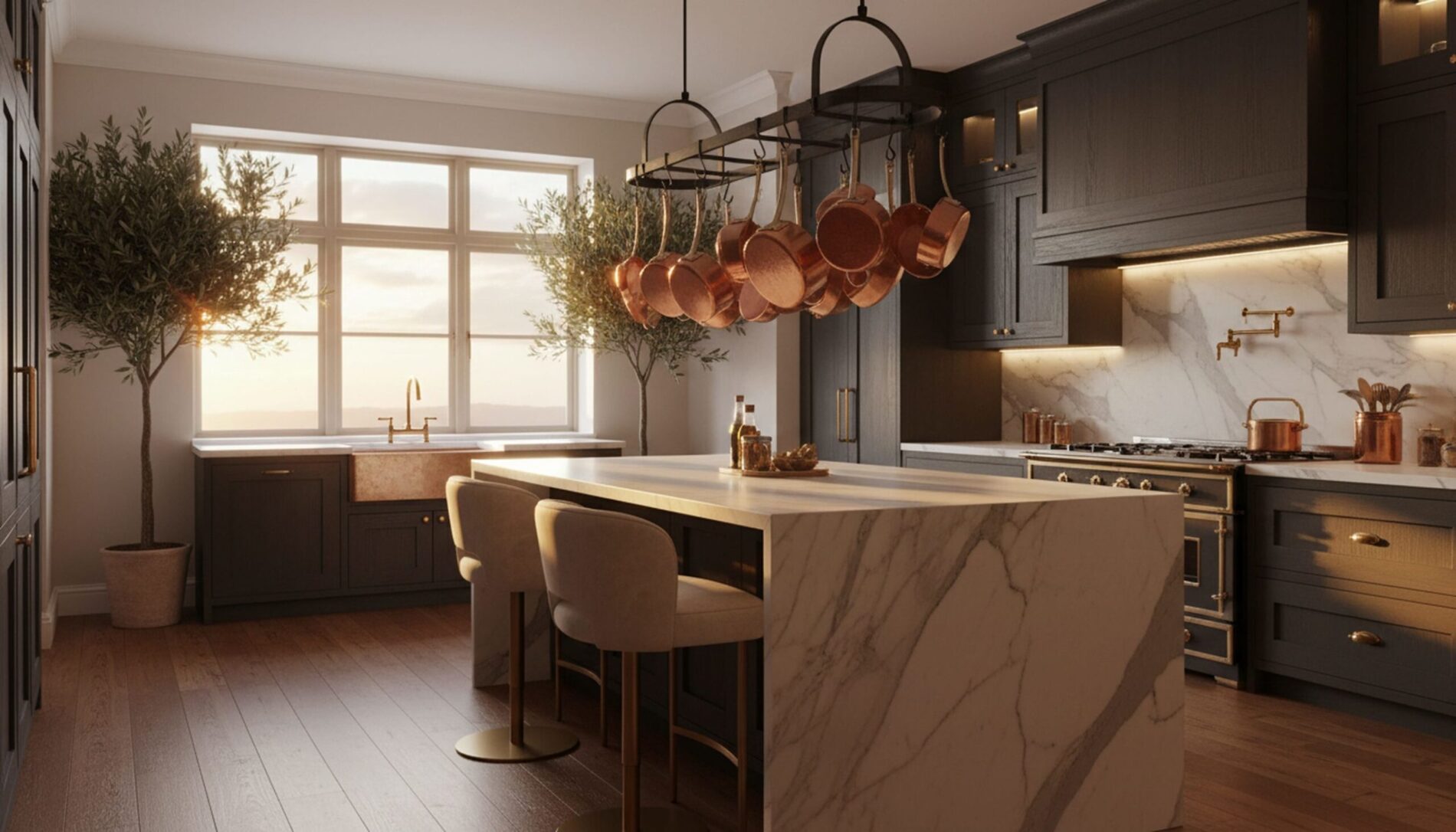 Warm remodeled kitchen